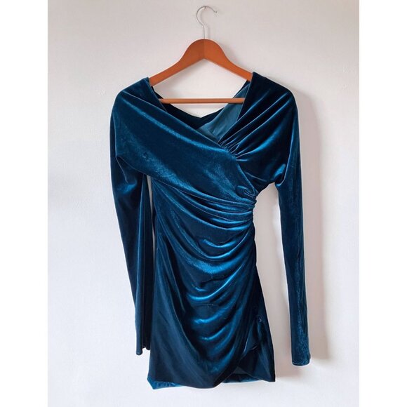 Alexandre Vauthier Velvet Mini Dress Emerald Green Size FR 40/ US 8 Holiday - Picture 2 of 7